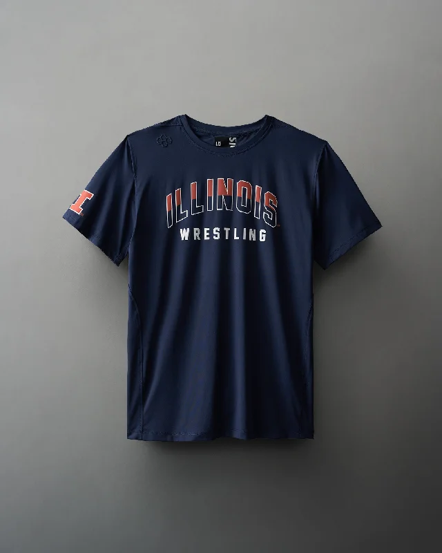 Men's long - sleeve henley t - shirts with button - down placketsIllinois Wrestling Performance T-Shirt Men's long - sleeve henley t - shirts with button - down placketsIllinois Wrestling Performance T-Shirt