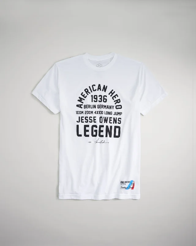 Men's short - sleeve linen t - shirts for summer beach outingsJesse Owens Legend T-Shirt Men's short - sleeve linen t - shirts for summer beach outingsJesse Owens Legend T-Shirt