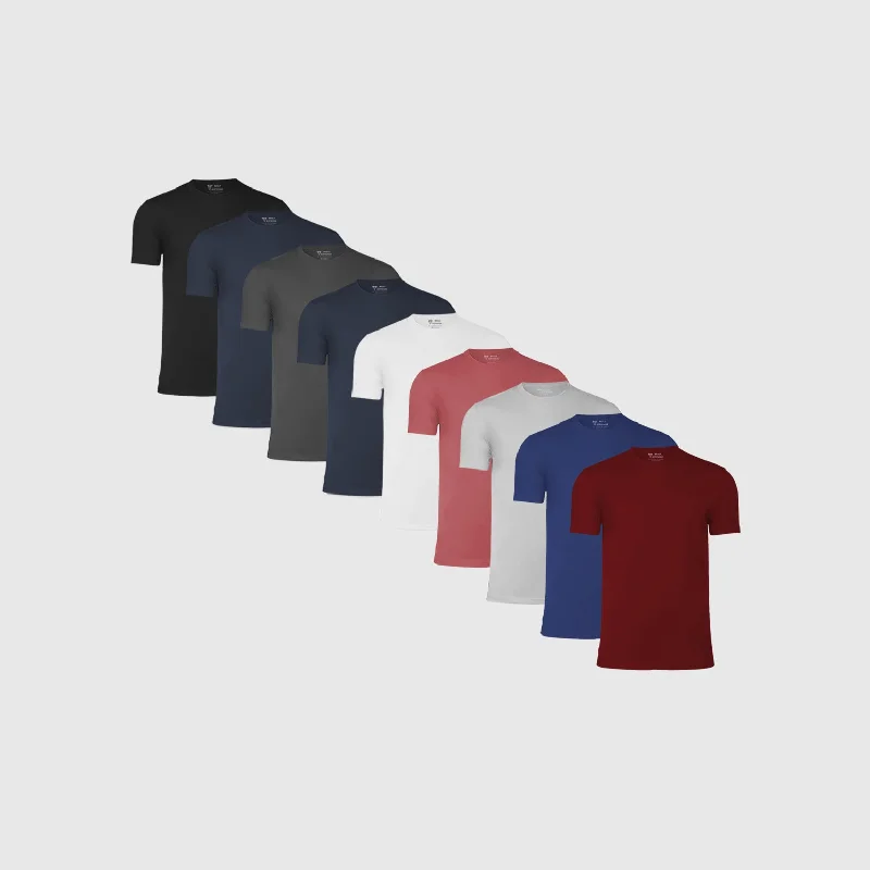 Men's polo t - shirts with a contrast collar for a preppy lookJumbo Crew 9-Pack