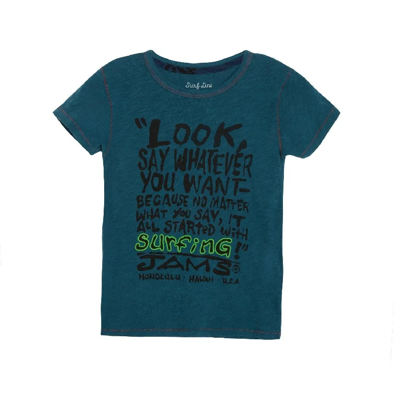 Men's long - sleeve henley t - shirts with button - down placketsKids "Look" Teal Tee Men's long - sleeve henley t - shirts with button - down placketsKids "Look" Teal Tee