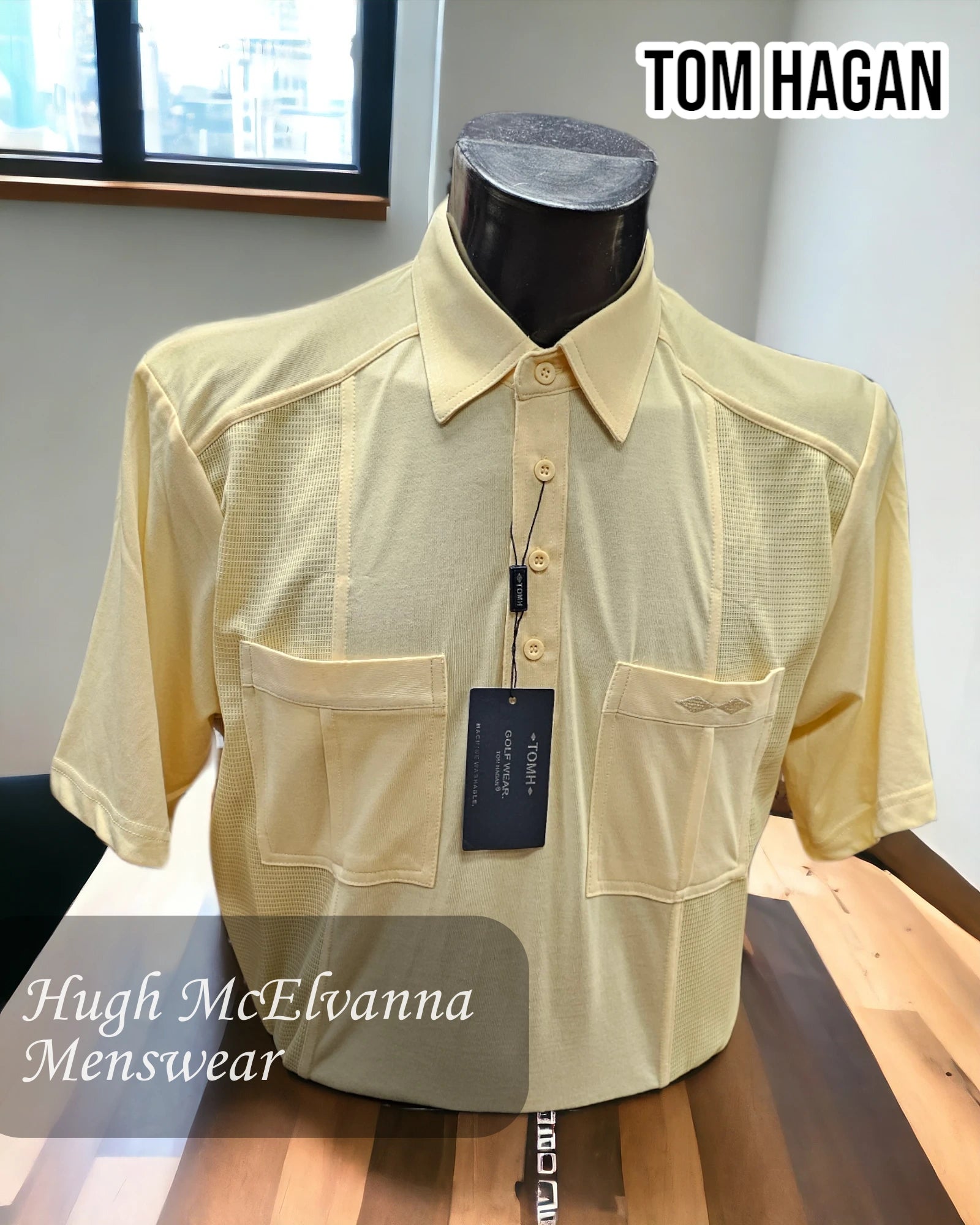 Men's printed Hawaiian t - shirts for tropical vacationsLemon Golf Shirt With Mesh Side Design & Twin Pockets by Tom Hagan Style: 975 Men's printed Hawaiian t - shirts for tropical vacationsLemon Golf Shirt With Mesh Side Design & Twin Pockets by Tom Hagan Style: 975
