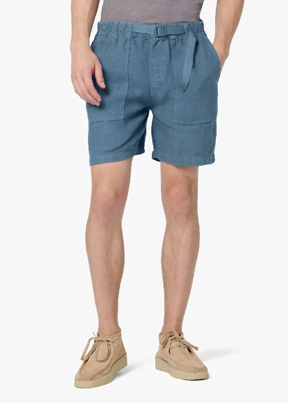 Men's button - fly denim work shorts for durability on the job   LINEN TRAIL SHORT
