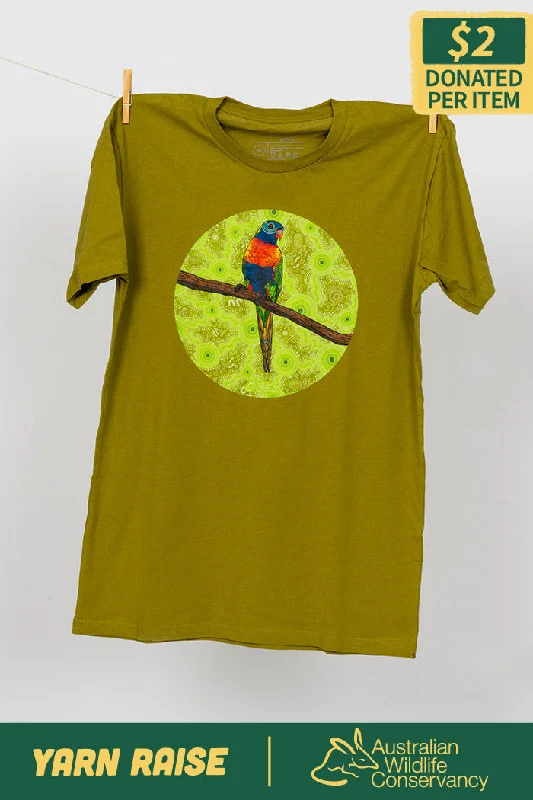 Men's antimicrobial t - shirts for odor - free freshness during travelLorikeet 'Australian Wildlife Conservancy' Moss Cotton Crew Neck Unisex T-Shirt Men's antimicrobial t - shirts for odor - free freshness during travelLorikeet 'Australian Wildlife Conservancy' Moss Cotton Crew Neck Unisex T-Shirt