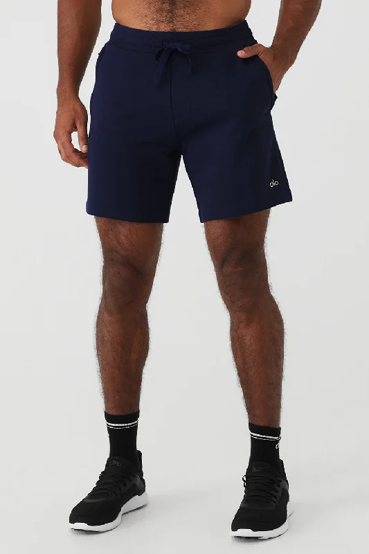 Men's drawstring casual linen shorts for a laid - back summer look Chill Short - Navy Men's drawstring casual linen shorts for a laid - back summer look Chill Short - Navy