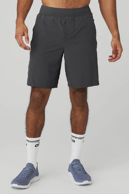 Men's floral print silk blend shorts for a unique night - out look 9" Repetition Short - Anthracite Men's floral print silk blend shorts for a unique night - out look 9" Repetition Short - Anthracite