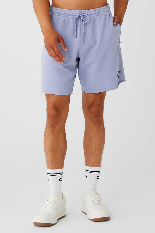 Men's flat - front chino shorts for semi - formal summer events Sports Club Palms Chill Short - Icy Purple/Dark Grey Men's flat - front chino shorts for semi - formal summer events Sports Club Palms Chill Short - Icy Purple/Dark Grey