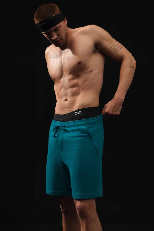 Men's plaid pattern wool blend shorts for a preppy fall style Chill Short - Oceanic Teal Men's plaid pattern wool blend shorts for a preppy fall style Chill Short - Oceanic Teal