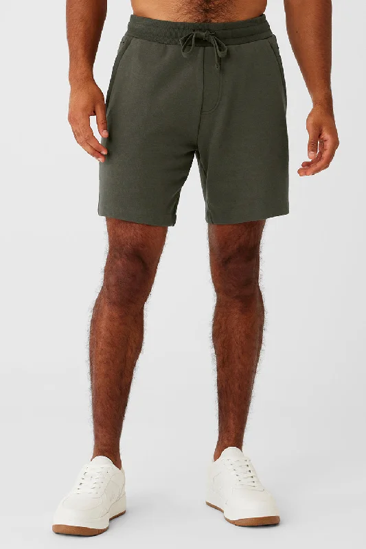 Men's distressed cotton shorts for a bohemian - inspired style Chill Short - Stealth Green Men's distressed cotton shorts for a bohemian - inspired style Chill Short - Stealth Green