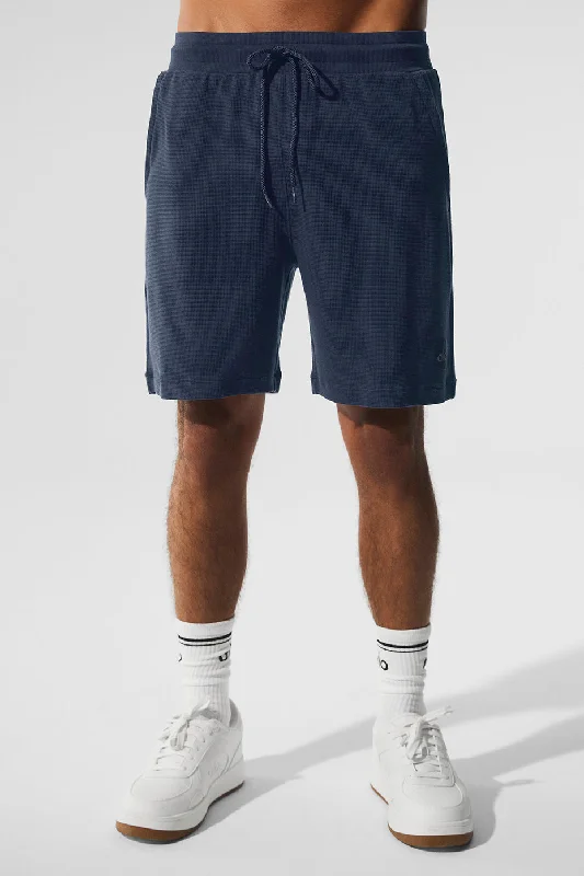 Men's neon - colored athletic shorts for high - visibility workouts 7" Micro Waffle Fast Break Short - Navy Men's neon - colored athletic shorts for high - visibility workouts 7" Micro Waffle Fast Break Short - Navy