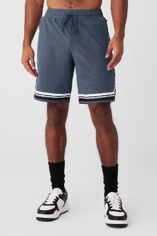 Men's wide - leg linen blend shorts for a relaxed beachside vibe 9" Traction Arena Short - Bluestone Men's wide - leg linen blend shorts for a relaxed beachside vibe 9" Traction Arena Short - Bluestone