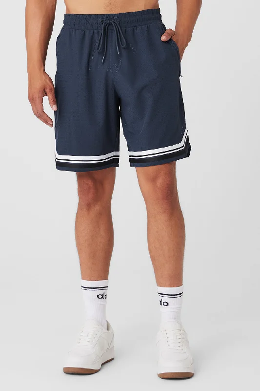 Men's distressed cotton shorts for a bohemian - inspired style 9" Traction Arena Short - Navy Men's distressed cotton shorts for a bohemian - inspired style 9" Traction Arena Short - Navy