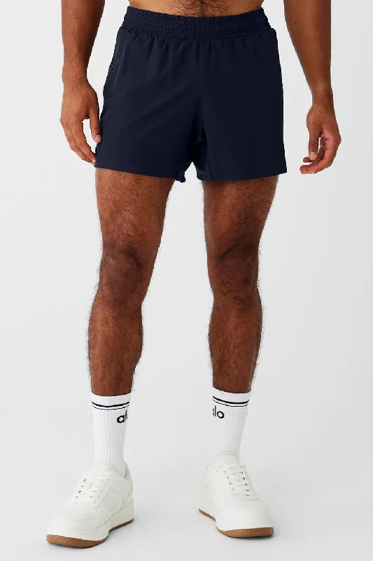 Men's adjustable - length convertible shorts for versatile use 5" Adapt Running Short - Navy Men's adjustable - length convertible shorts for versatile use 5" Adapt Running Short - Navy