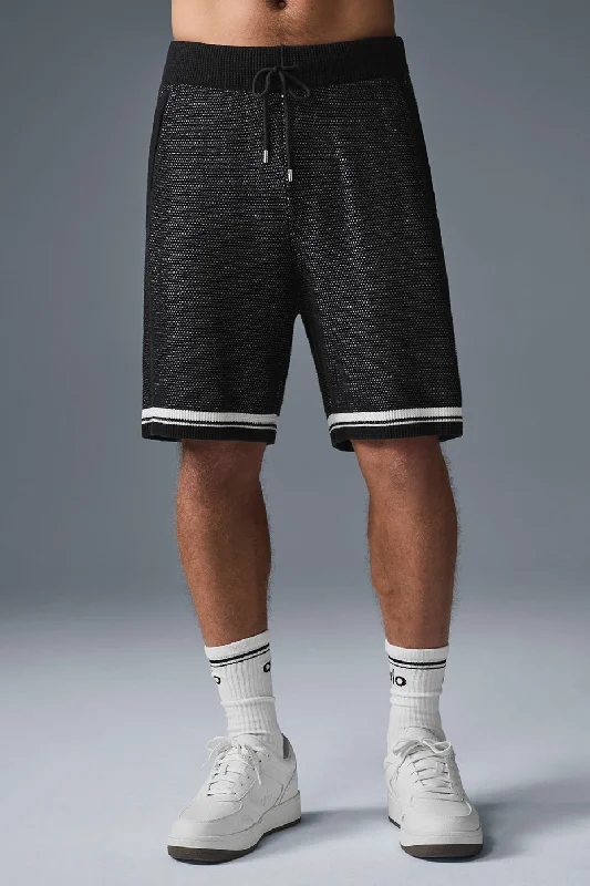 Men's pleated front twill shorts for a classic and sophisticated appearance 7" Sports Club Sweater Knit Basketball Short - Black Men's pleated front twill shorts for a classic and sophisticated appearance 7" Sports Club Sweater Knit Basketball Short - Black