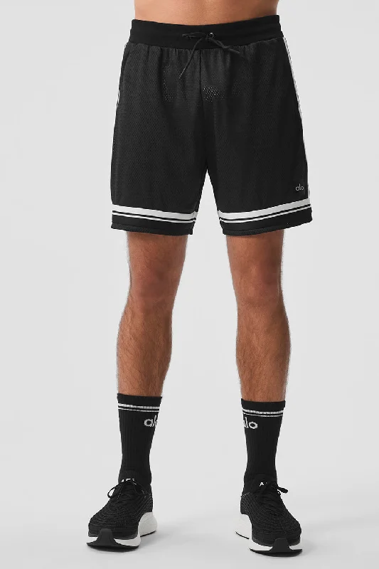 Men's adjustable - length convertible shorts for versatile use 7" Key Mesh Basketball Short - Black Men's adjustable - length convertible shorts for versatile use 7" Key Mesh Basketball Short - Black