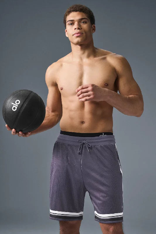 Men's side - stripe track shorts for a sporty running look 7" Key Mesh Basketball Short - Italian Plum Men's side - stripe track shorts for a sporty running look 7" Key Mesh Basketball Short - Italian Plum