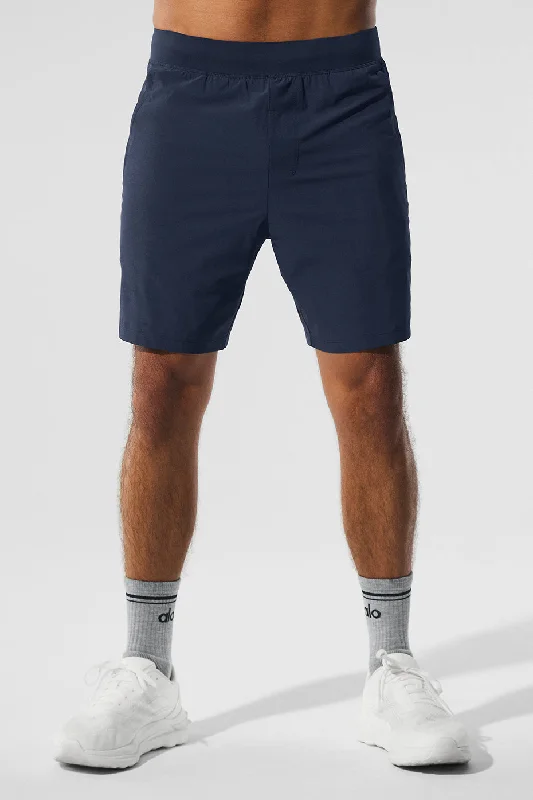 Men's wide - leg linen blend shorts for a relaxed beachside vibe 7" Repetition Short - Navy Men's wide - leg linen blend shorts for a relaxed beachside vibe 7" Repetition Short - Navy