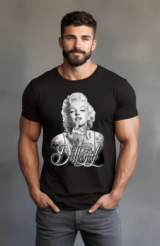 Men's smart - casual checkered t - shirts for semi - formal occasionsMarilyn Kiss Tee Men's smart - casual checkered t - shirts for semi - formal occasionsMarilyn Kiss Tee