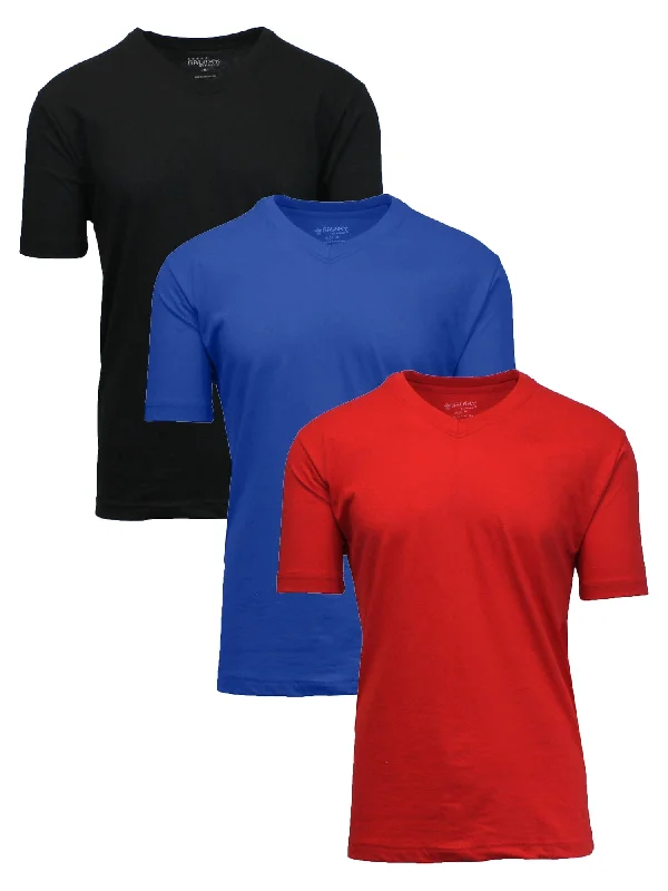 Men's tie - dye t - shirts with a bohemian styleMen's (3-Pack) Short Sleeve V-Neck Modern Fit Classic Tees (S-3XL) Men's tie - dye t - shirts with a bohemian styleMen's (3-Pack) Short Sleeve V-Neck Modern Fit Classic Tees (S-3XL)