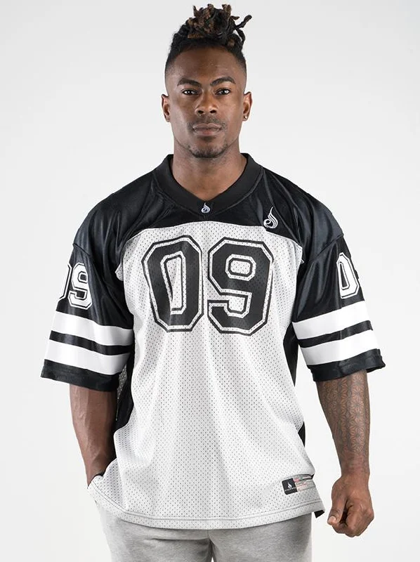 Men's printed Hawaiian t - shirts for tropical vacationsMens Varsity Jersey - Black/Grey Men's printed Hawaiian t - shirts for tropical vacationsMens Varsity Jersey - Black/Grey
