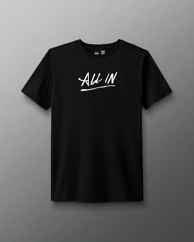 Men's button - front t - shirts with a unique artistic printMotto Scripted T-Shirt