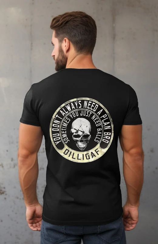 Men's distressed denim - look t - shirts with a rugged appealNo plan needed T-Shirt