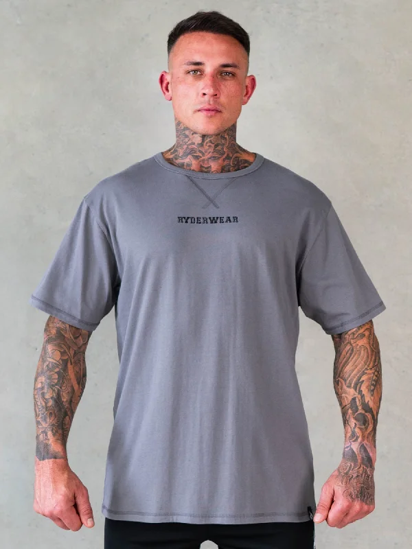 Men's long - sleeve henley t - shirts with button - down placketsOctane T-Shirt - Steel Grey Men's long - sleeve henley t - shirts with button - down placketsOctane T-Shirt - Steel Grey