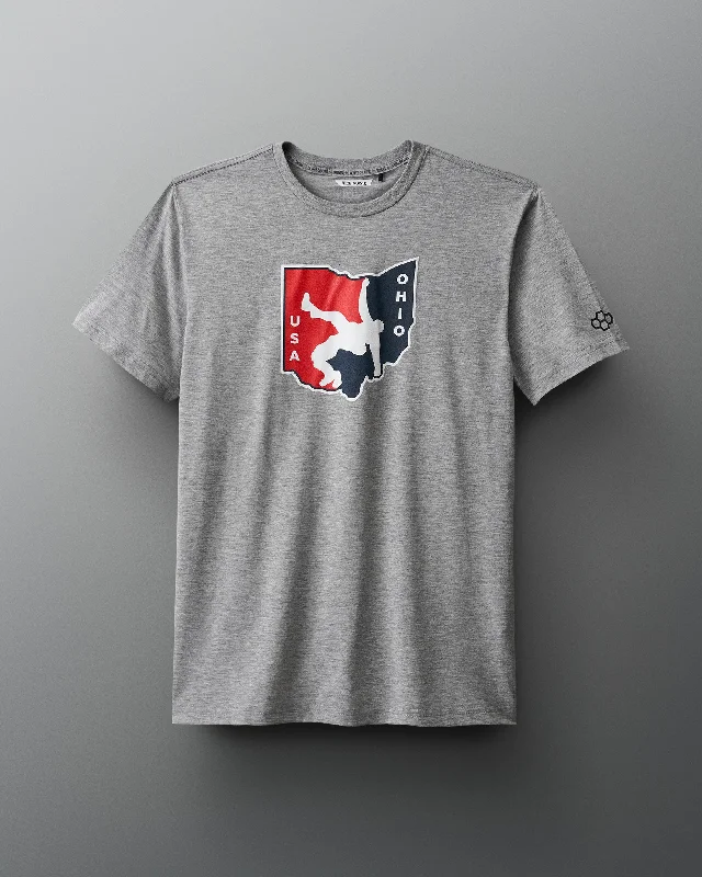 Men's distressed denim - look t - shirts with a rugged appealOhio USA T-Shirt