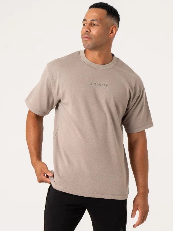 Men's organic cotton crew - neck t - shirts for everyday comfortPursuit Fleece T-Shirt - Taupe Men's organic cotton crew - neck t - shirts for everyday comfortPursuit Fleece T-Shirt - Taupe