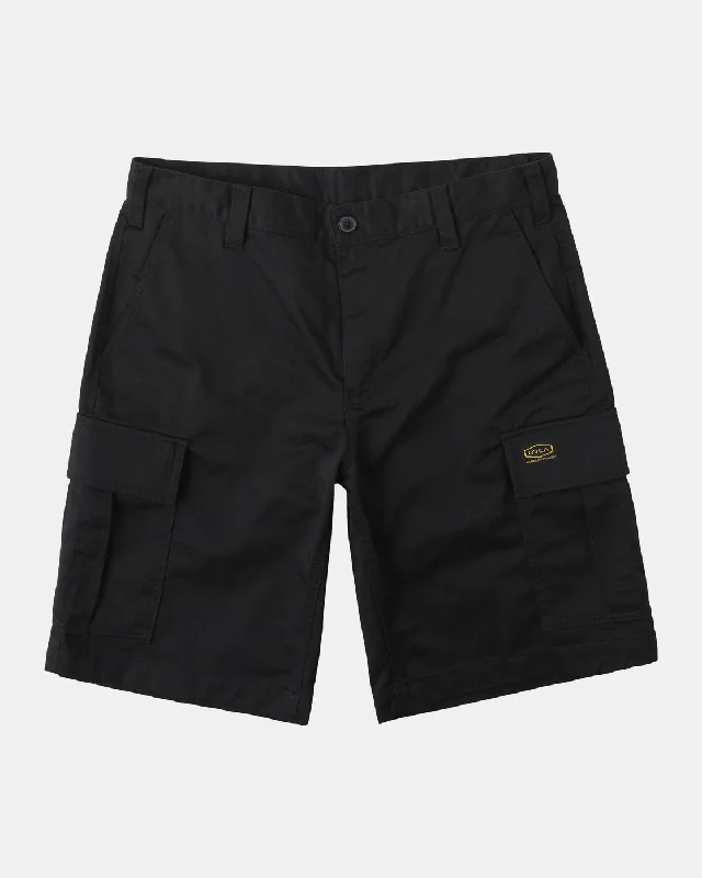 Men's moisture - wicking performance shorts for sweaty outdoor activities   Dayshift Collection Americana Cargo Shorts - Black