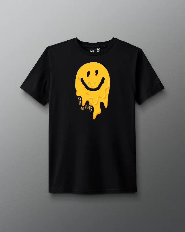 Men's lightweight performance t - shirts for running marathonsRUDIS Happy Yellow Drip T-Shirt Men's lightweight performance t - shirts for running marathonsRUDIS Happy Yellow Drip T-Shirt