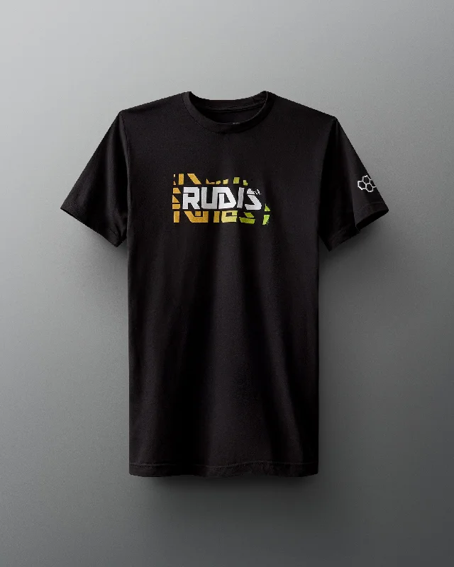 Men's printed Hawaiian t - shirts for tropical vacationsRUDIS Word Gradient T-Shirt