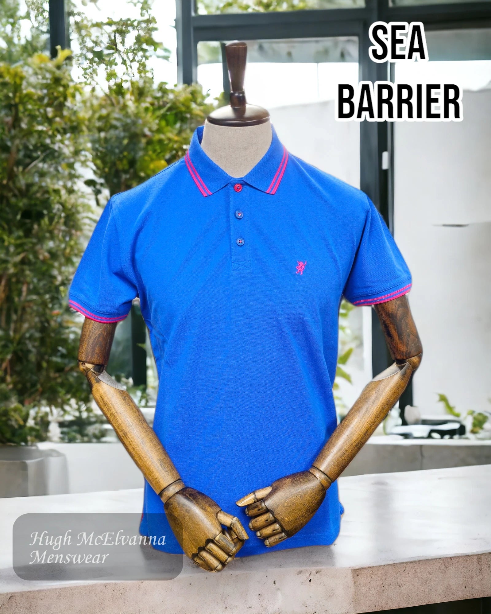 Men's distressed denim - look t - shirts with a rugged appealSea Barrier New Freddy Royal Polo Men's distressed denim - look t - shirts with a rugged appealSea Barrier New Freddy Royal Polo
