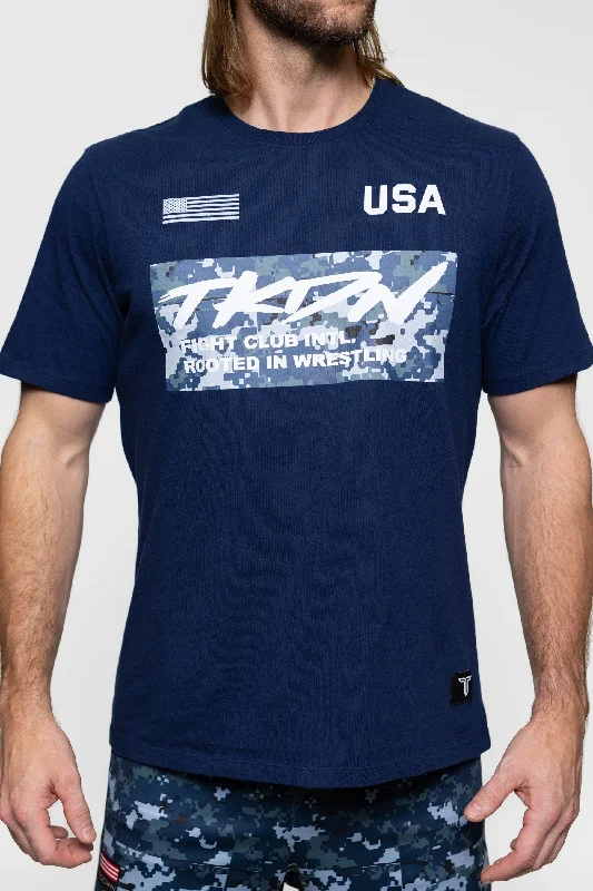Men's lightweight performance t - shirts for running marathonsSea Camo T-Shirt - Navy Men's lightweight performance t - shirts for running marathonsSea Camo T-Shirt - Navy