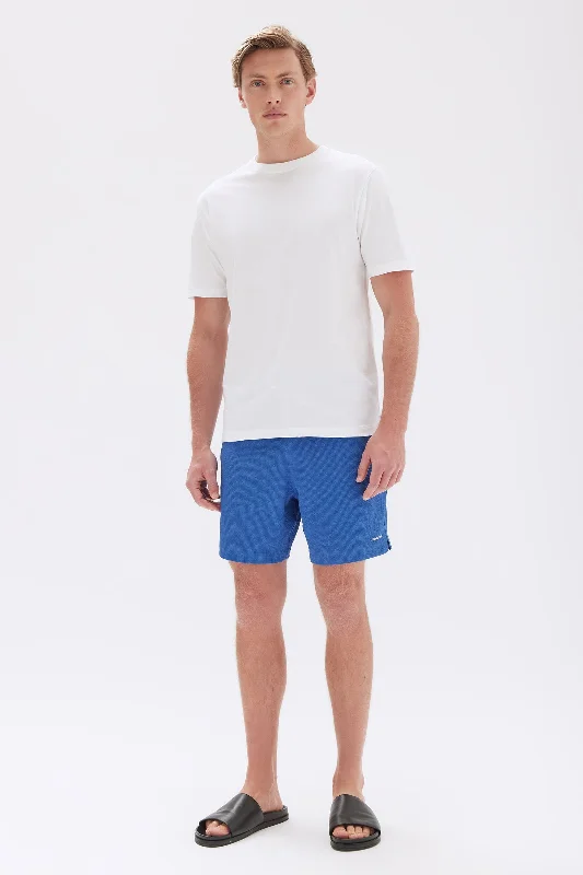 Men's button - fly denim work shorts for durability on the job   Seth Swim Short