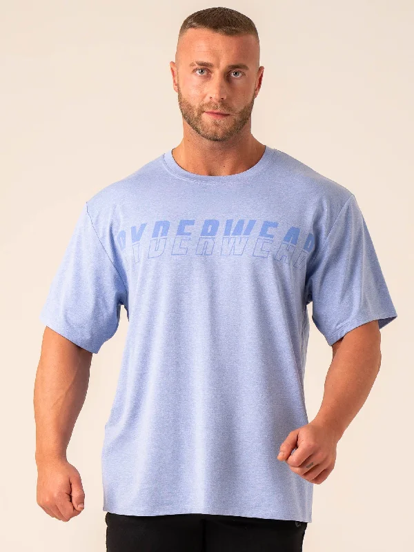 Men's eco - friendly recycled t - shirts for sustainable fashion choicesSoft Tech Oversized T-Shirt - Blue Marl Men's eco - friendly recycled t - shirts for sustainable fashion choicesSoft Tech Oversized T-Shirt - Blue Marl