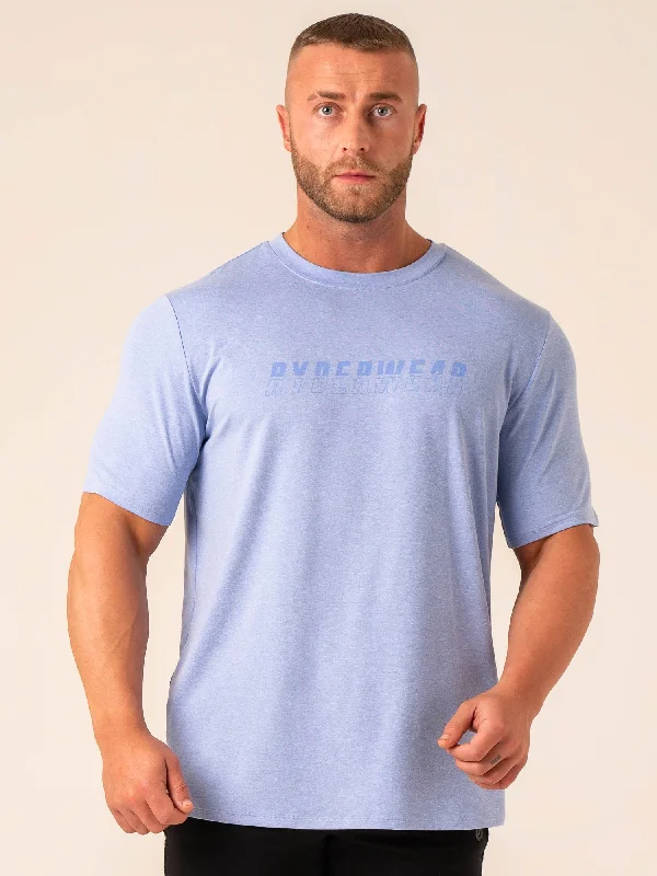 Men's polo t - shirts with a contrast collar for a preppy lookSoft Tech T-Shirt - Blue Marl