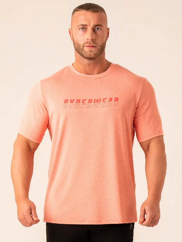 Men's short - sleeve linen t - shirts for summer beach outingsSoft Tech T-Shirt - Coral Marl Men's short - sleeve linen t - shirts for summer beach outingsSoft Tech T-Shirt - Coral Marl