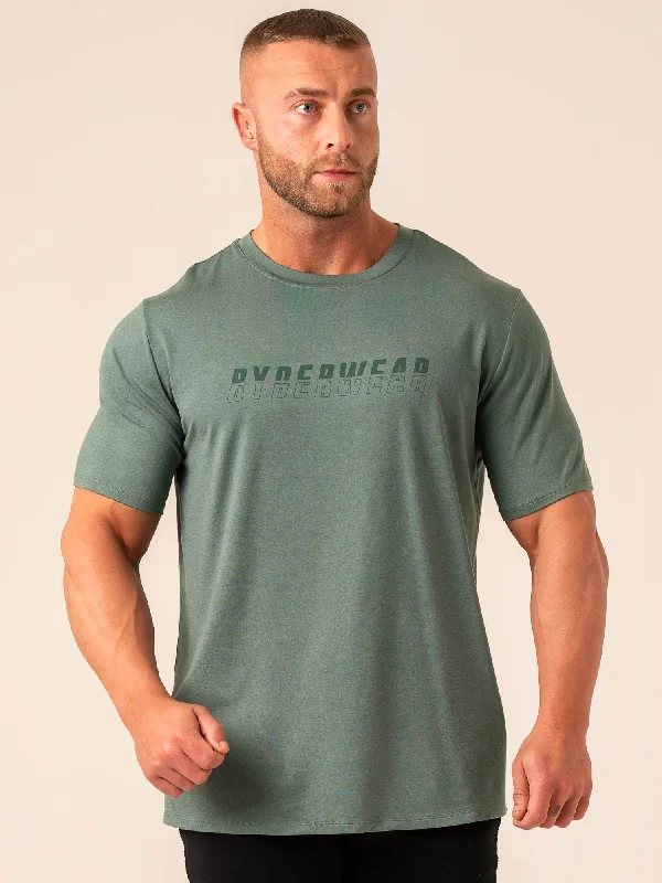 Men's ribbed t - shirts with a textured finish for added styleSoft Tech T-Shirt - Fern Green Marl Men's ribbed t - shirts with a textured finish for added styleSoft Tech T-Shirt - Fern Green Marl