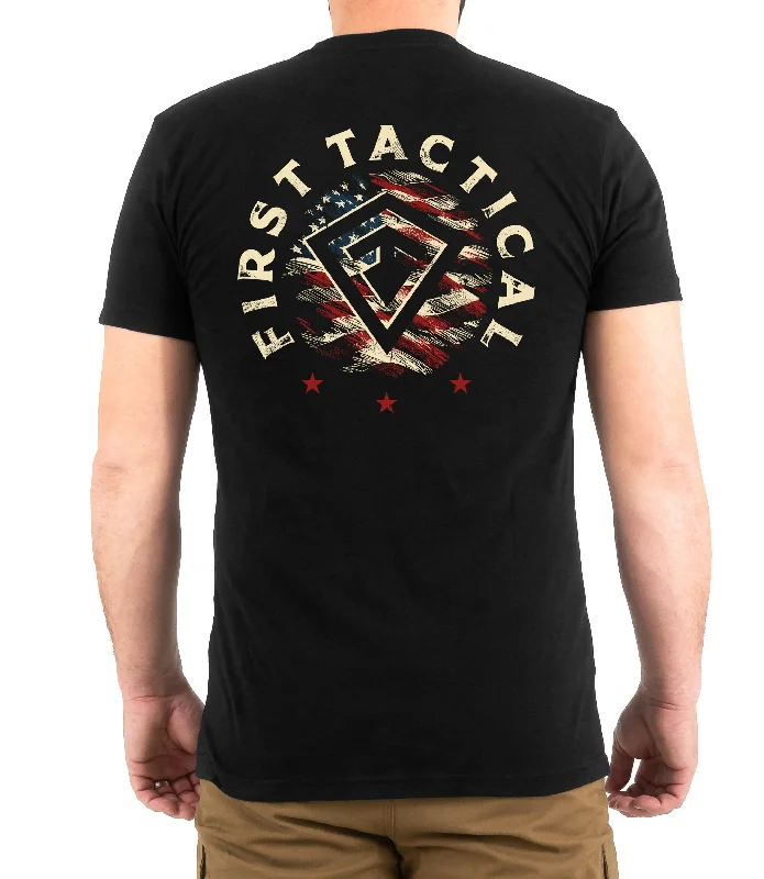 Men's long - sleeve henley t - shirts with button - down placketsStars & Stripes Spear T-Shirt Men's long - sleeve henley t - shirts with button - down placketsStars & Stripes Spear T-Shirt