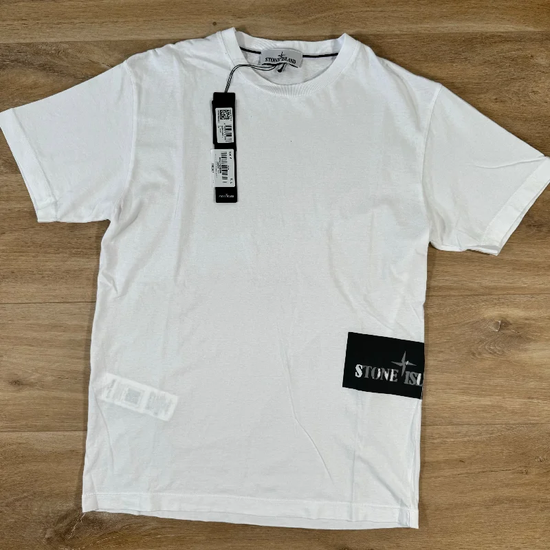 Men's v - neck muscle t - shirts for a body - building aestheticStone Island Institutional One Print T-Shirt in White Men's v - neck muscle t - shirts for a body - building aestheticStone Island Institutional One Print T-Shirt in White