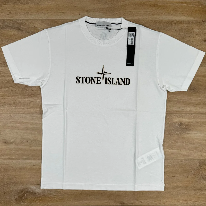 Men's UV - protection t - shirts for outdoor activities in the sunStone Island Institutional Three Print T-Shirt in White Men's UV - protection t - shirts for outdoor activities in the sunStone Island Institutional Three Print T-Shirt in White