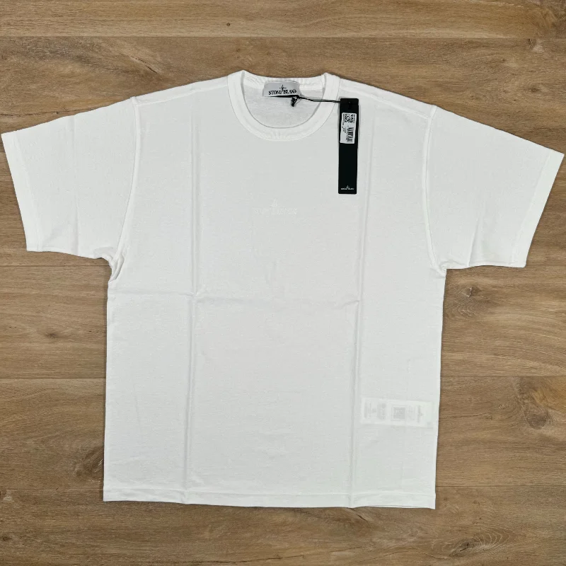 Men's thermal t - shirts with a high - neck design for cold weatherStone Island Old Effect Cotton T-Shirt in White Men's thermal t - shirts with a high - neck design for cold weatherStone Island Old Effect Cotton T-Shirt in White