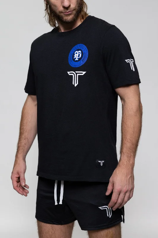Men's organic cotton crew - neck t - shirts for everyday comfortBlue Monogram T-Shirt - Black Men's organic cotton crew - neck t - shirts for everyday comfortBlue Monogram T-Shirt - Black