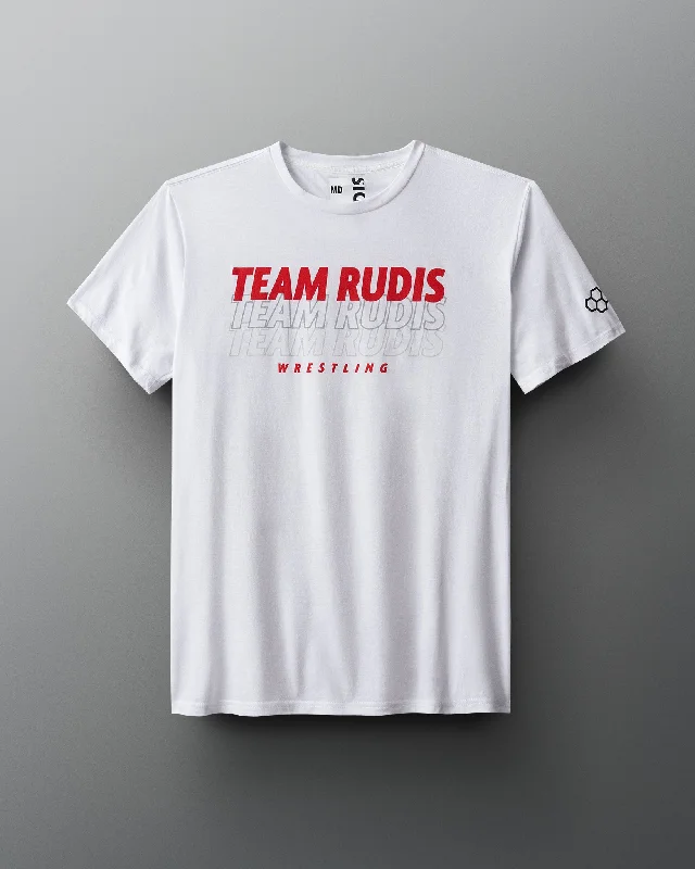 Men's distressed denim - look t - shirts with a rugged appealTeam RUDIS Elevate T-Shirt Men's distressed denim - look t - shirts with a rugged appealTeam RUDIS Elevate T-Shirt
