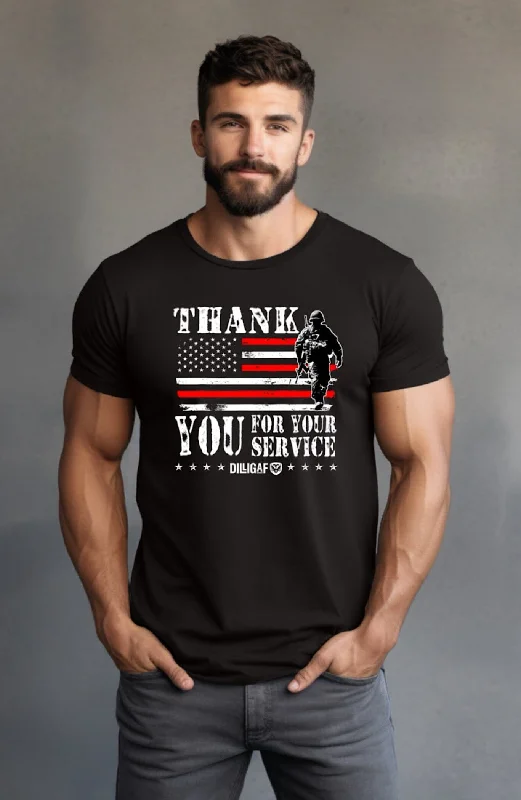 Men's polo t - shirts with a contrast collar for a preppy lookThank You For Your Service T-Shirt Men's polo t - shirts with a contrast collar for a preppy lookThank You For Your Service T-Shirt