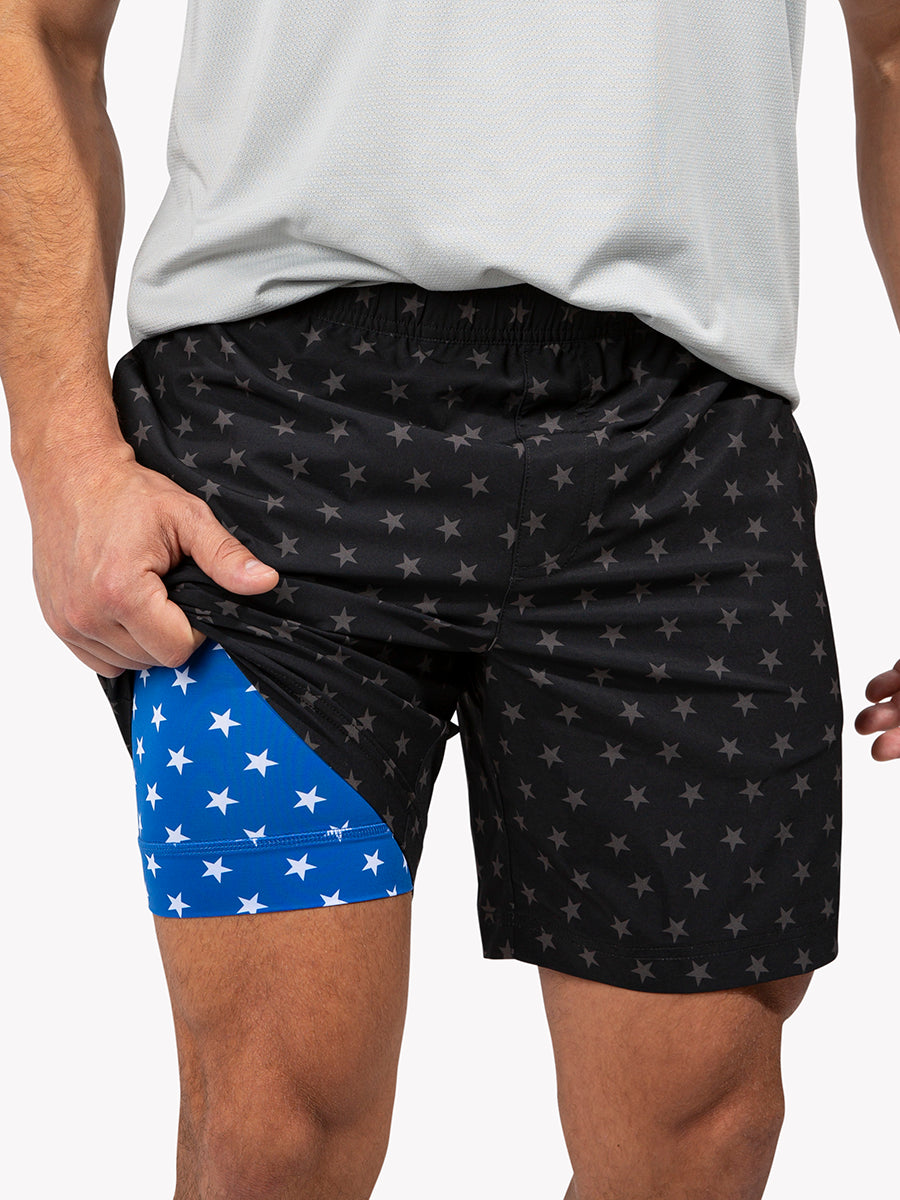 Men's high - waisted swim shorts with UPF protection for beach vacations The Danger Zones 7" (Sport Short) Men's high - waisted swim shorts with UPF protection for beach vacations The Danger Zones 7" (Sport Short)