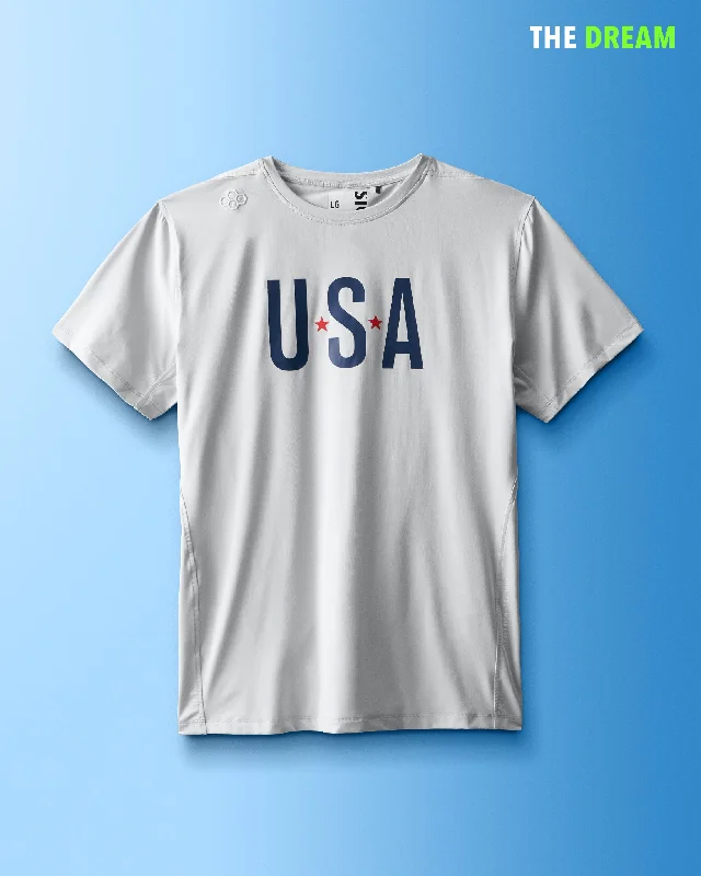 Men's v - neck muscle t - shirts for a body - building aestheticUSA Performance Stretch T-Shirt Men's v - neck muscle t - shirts for a body - building aestheticUSA Performance Stretch T-Shirt