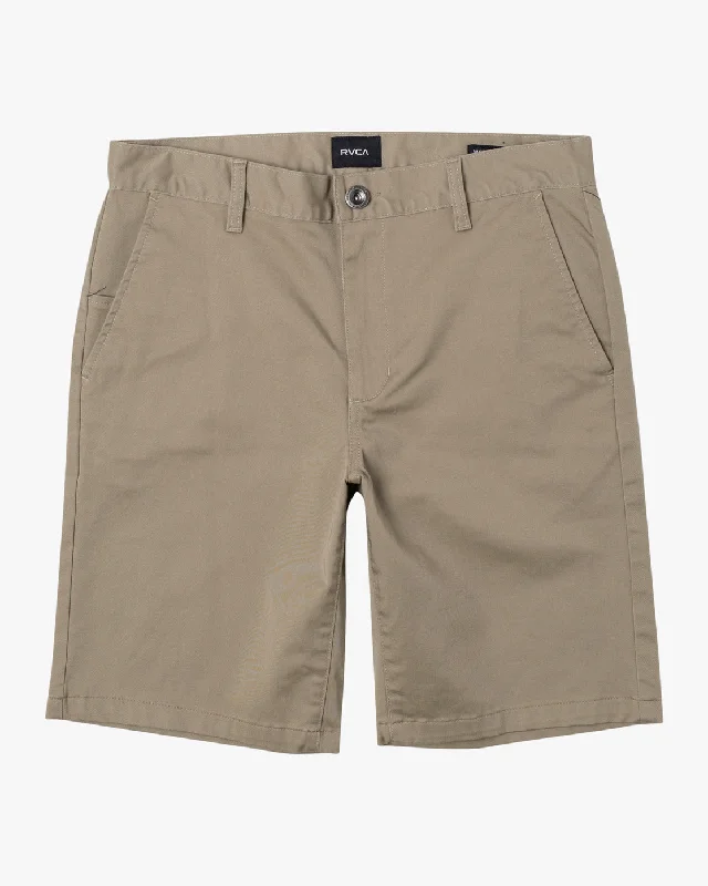 Men's side - stripe track shorts for a sporty running look Weekend Stretch 20" Chino Shorts - Khaki Men's side - stripe track shorts for a sporty running look Weekend Stretch 20" Chino Shorts - Khaki
