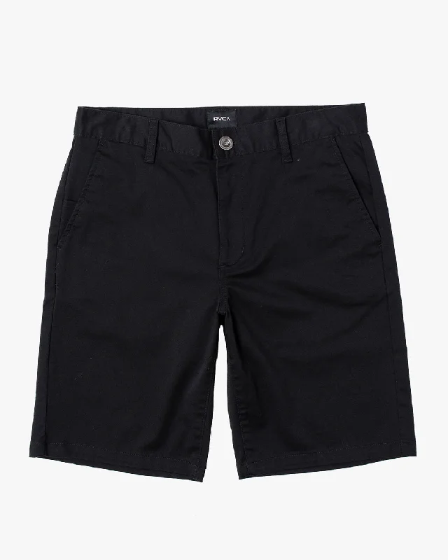 Men's flat - front chino shorts for semi - formal summer events Weekend Stretch 20" Shorts - Black Men's flat - front chino shorts for semi - formal summer events Weekend Stretch 20" Shorts - Black