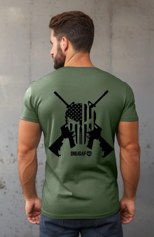 Men's v - neck muscle t - shirts for a body - building aestheticPunisher w/ AR's T-Shirt Men's v - neck muscle t - shirts for a body - building aestheticPunisher w/ AR's T-Shirt